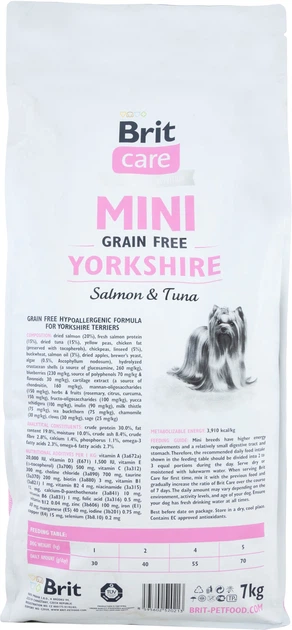 Сухий корм для дорослих собак породи йоркширський тер'єр Brit Care Sensitive Grain Free Yorkshire 7 кг (8595602520213) - зображення 2