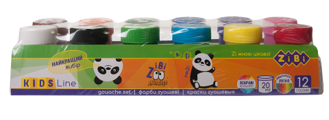 Фарби гуашеві ZiBi Kids Line 12 кольорів 20 мл (ZB.6658) - Фото 1 Фарби гуашеві ZiBi Kids Line 12 кольорів 20 мл (ZB.6658) - изображение 1