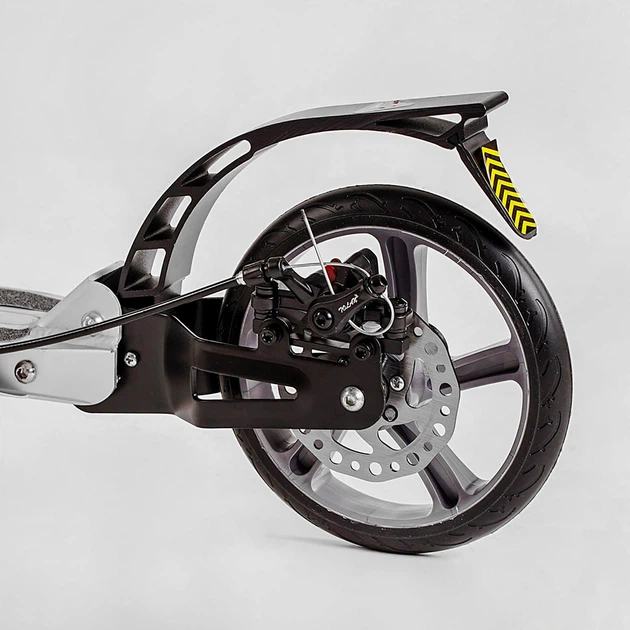 Самокат з ручним дисковим гальмом та 2 амортизатори Best Scooter (BS-81766) колеса PU діаметр - 200мм, підсклянник - зображення 5