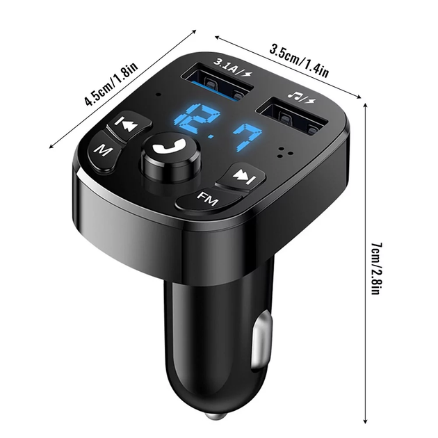 FM модулятор Car Bluetooth CCZ000063 Handsfree USB 3.1A (50230210) - Фото 5 FM модулятор Car Bluetooth CCZ000063 Handsfree USB 3.1A (50230210) - изображение 5