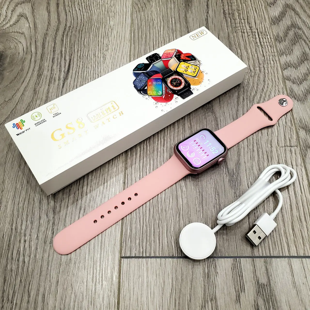 Умные смарт-годинник Smart Watch серии GS8 MINI украинское меню с функцией звонка 41 мм золотые - изображение 2