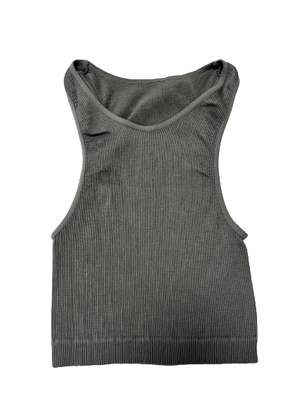 Топ в рубчик женский из микрофибры с открытыми плечами Giulia Halter Top RIB Poppy Seed S/M Серый - изображение 3