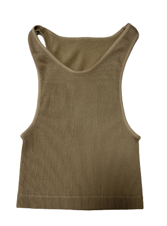 Топ в рубчик з мікрофібри Halter Top RIB Giulia Naturalle S/M Бежевий - зображення 2