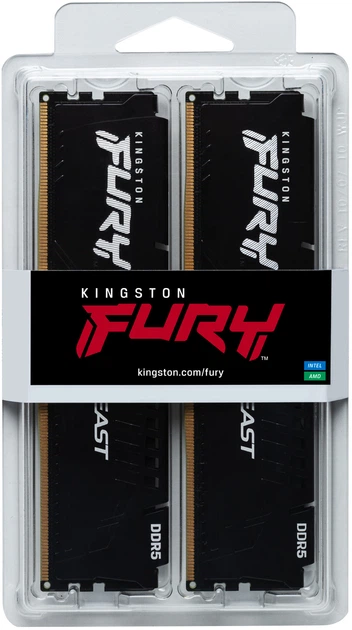 RAM Kingston Fury DDR5-5600 65536MB PC5-44800 (zestaw 2x32768) Beast AM5 1Rx8 czarny (KF556C36BBEK2-64) - obraz 5
