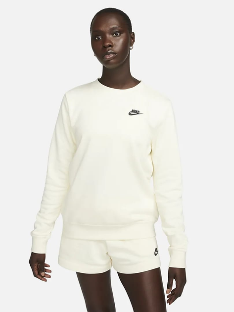 Свитшот утепленный женский Nike Club Fleece Crew DQ5473-113 XS Белый с ...