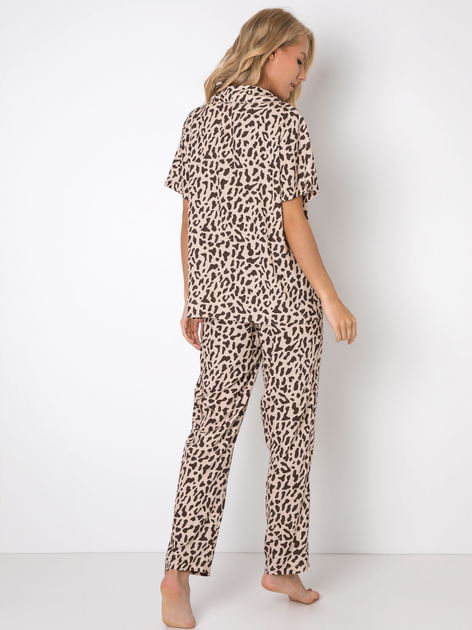 Піжама (сорочка + штани) Aruelle Ashley pajama long S Леопард (5904541436739) - зображення 2