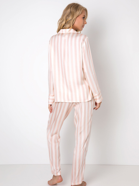 Піжама (сорочка + штани) Aruelle Brie pajama long S Рожевий/Білий (5904541437118) - зображення 3