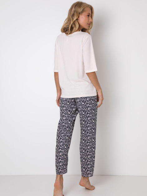 Піжама (футболка + штани) Aruelle Haven pajama long S Білий/Чорний/Молочний (5904541437736) - зображення 2