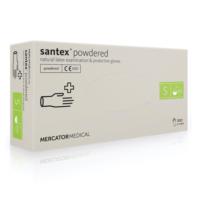 Рукавички латексні Santex® Powdered нестерильні пудровані кремові S (39902182) - зображення 1