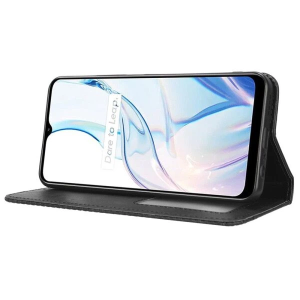 Чехол-книжка Deexe Retro Style для Realme C30 / C30s - Black - изображение 3