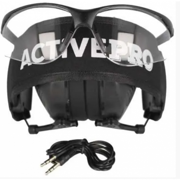 Професійні Активні Тактичні Навушники REALHUNTER Active Pro Окуляри Чорний ( LE-401B+LG3048 BLACK) - зображення 2