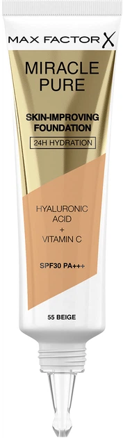 Основа тональна Max Factor Miracle Pure Зволожувальна в тюбику 055 Beige 30 мл (3616302638741) - зображення 2
