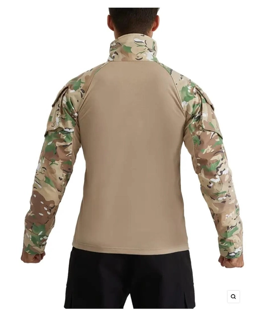 Тактические боевая военная рубашка Убакс ВСУ мультикам, армейская рубашка для военных UBACS Multicam р.3XL - изображение 2