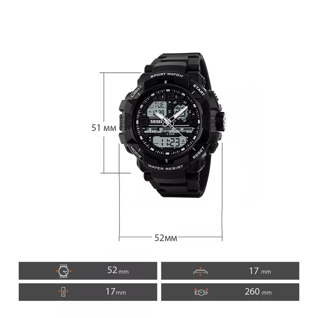 Тактические мужские часы Skmei 1164 черные - изображение 9