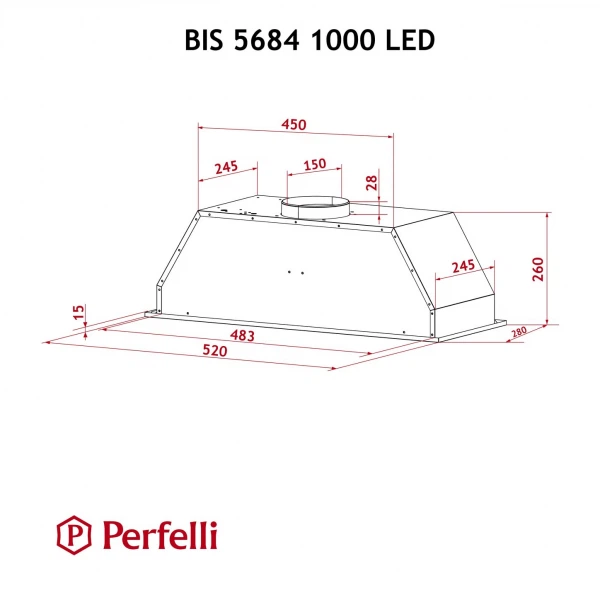 Вытяжка Perfelli bis 5684 bl 1000 led - изображение 9