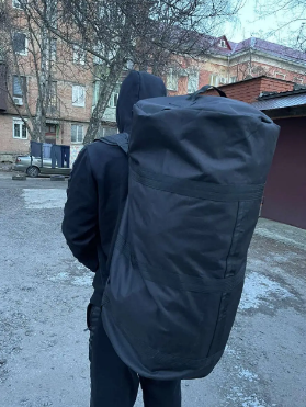 Рюкзак сумка баул чорний 130 л військовий ЗСУ тактичний баул, баул армійський - Фото 5 Рюкзак сумка баул чорний 130 л військовий ЗСУ тактичний баул, баул армійський - зображення 5