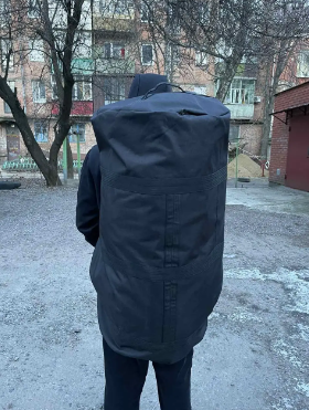 Рюкзак сумка баул чорний 130 л військовий ЗСУ тактичний баул, баул армійський - Фото 3 Рюкзак сумка баул чорний 130 л військовий ЗСУ тактичний баул, баул армійський - зображення 3