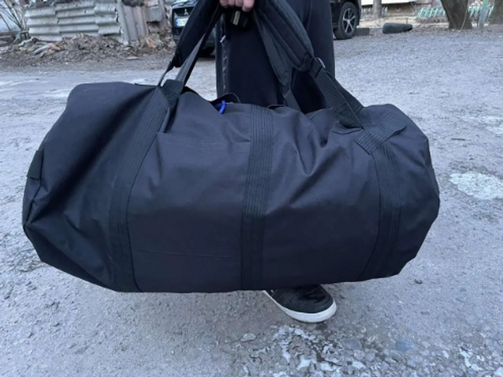 Сумка рюкзак баул черный 130 литров военный тактический баул, ЗСУ, баул армейский - изображение 2