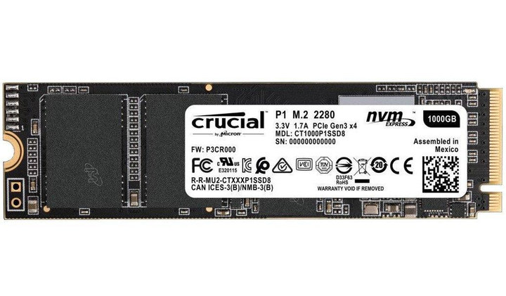 Накопитель SSD Crucial M.2 NVMe 1Tb P1 (CT1000P1SSD8) – фото, отзывы ...