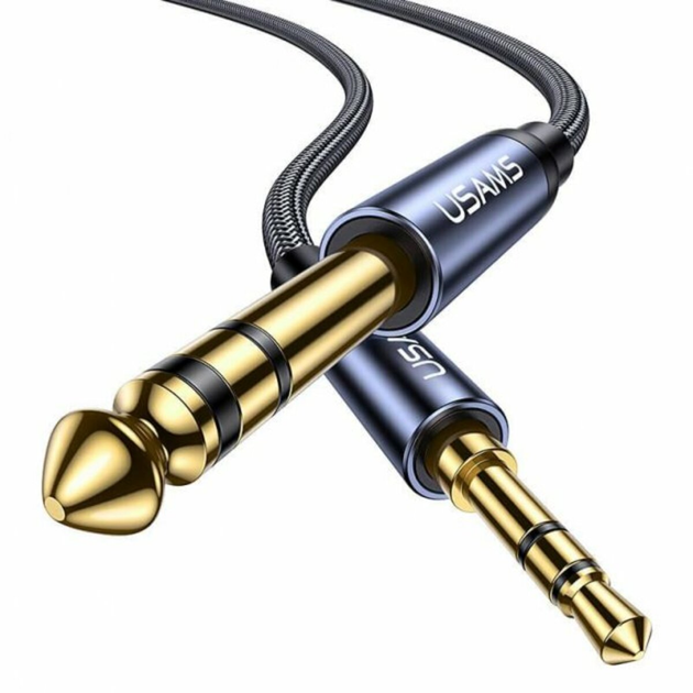 Аудіокабель Usams USSJ539 3.5mm to 6.35mm Aluminum Alloy Audio Cable