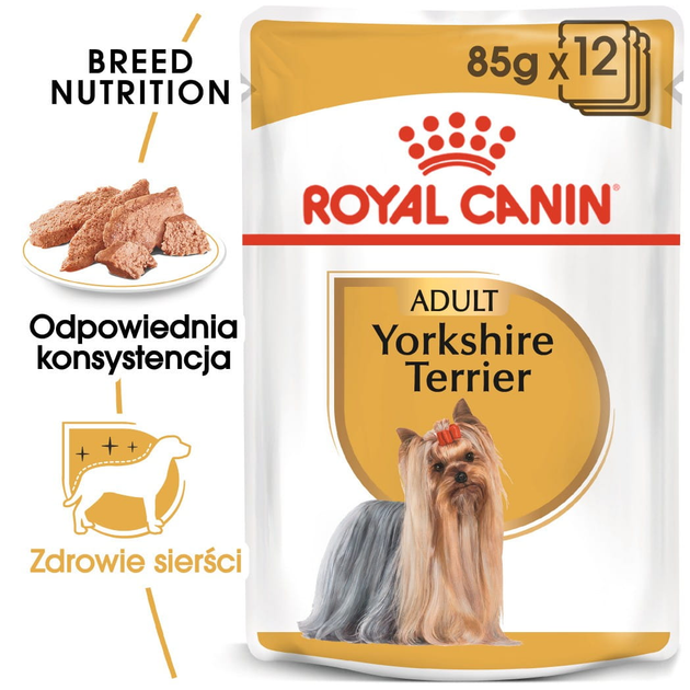 Упакування вологого корму для собак Royal Canin Yorkshire Terrier 12 шт x 85 г (9003579001431) - зображення 4