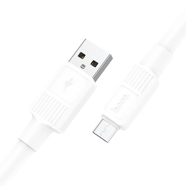 Кабель Hoco Micro USB Solid charging data cable X84 |1M, 2.4A| white - Фото 3 Кабель Hoco Micro USB Solid charging data cable X84 |1M, 2.4A| white - зображення 3