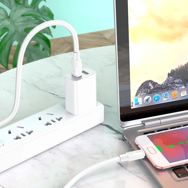 Кабель Hoco Micro USB Solid charging data cable X84 |1M, 2.4A| white - Фото 5 Кабель Hoco Micro USB Solid charging data cable X84 |1M, 2.4A| white - зображення 5