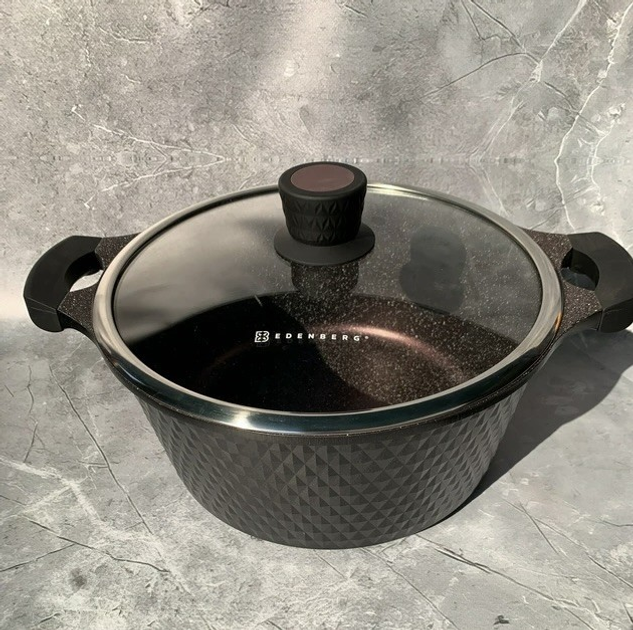 Кастрюля-казан Edenberg EB-16203 с антипригарным мраморным покрытием 6 ...
