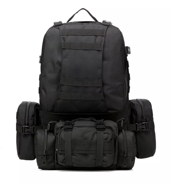 Тактичний рюкзак з підсумками Eagle B08 55 л Black 8142 - зображення 1