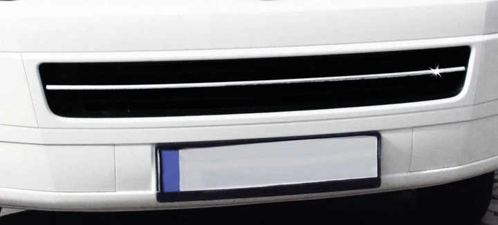 Накладка на нижнюю решетку (нерж) OmsaLine - Итальянская нержавейка для Volkswagen T5 Multivan 2003-2010 гг - изображение 2
