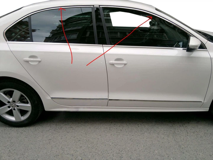 Молдинги вікон для Volkswagen Jetta 2011-2018, 6 шт, нержавіюча сталь, верхні - зображення 3
