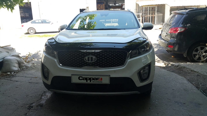 Дефлектор капота для Kia Sorento 3 UM 2014-2020, Мухобойка капота Kia Sorento 3 UM - изображение 8