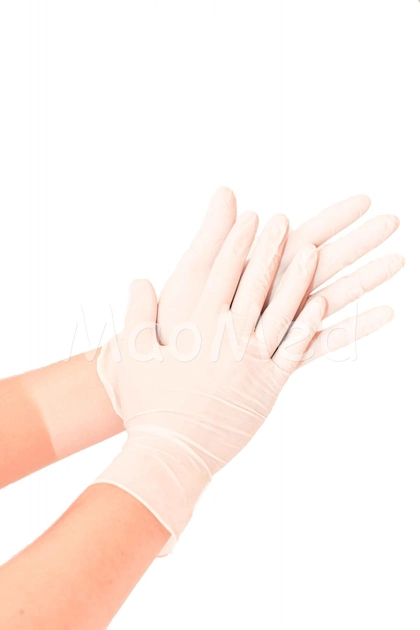Латексні рукавички Medicom Latex опудрені Розмір L 100 шт. Білі - зображення 2