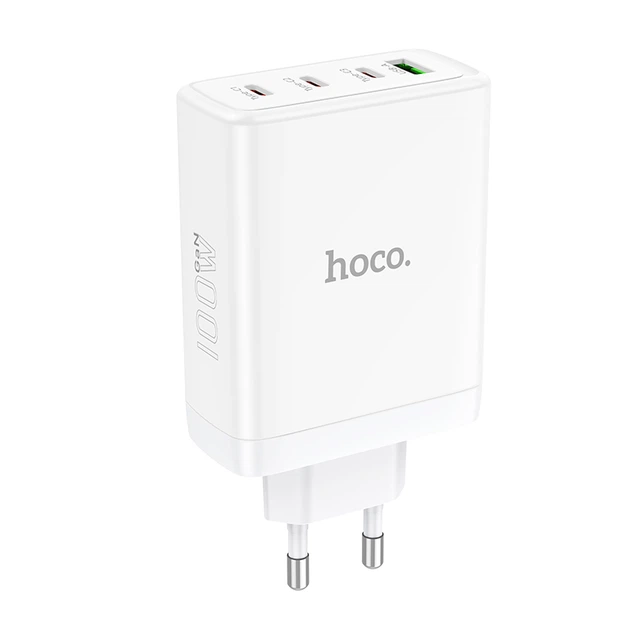 Сетевое зарядное устройство Hoco N31 Leader PD100W four-port (USB + 3USB-C) fast charger White - Фото 4 Сетевое зарядное устройство Hoco N31 Leader PD100W four-port (USB + 3USB-C) fast charger White - изображение 4
