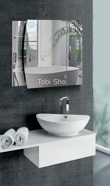 Навесной зеркальный шкаф "Эконом" для ванной комнаты Tobi Sho ТS-88 800х600х130 мм - изображение 3