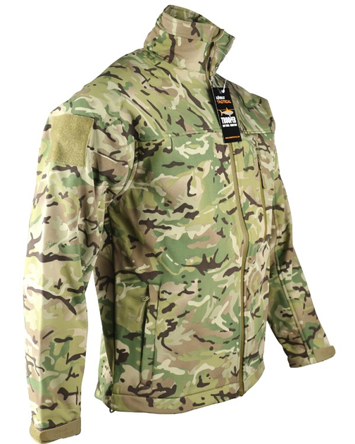 Куртка чоловіча тактична KOMBAT UK військова з липучками під шеврони ЗСУ Trooper Soft Shell S мультікам (OR.M_39C23231E799) - зображення 2