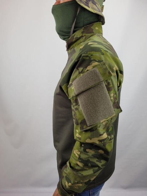 Рубашка мужская военная тактическая с липучками ВСУ (ЗСУ) Ubaks Убакс 20221840 7247 M 48 р зеленая (OR.M-4363145) - изображение 2
