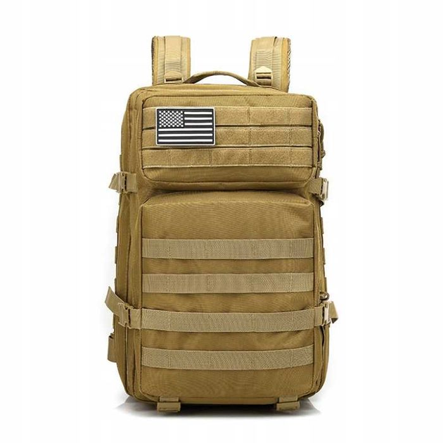 Боевой рюкзак-ранец штурмовой Койот для спецназа удобный прочный и многофункциональный для всех задач на местности сумка на плечи высокопрочный система Molle 45 л - изображение 1