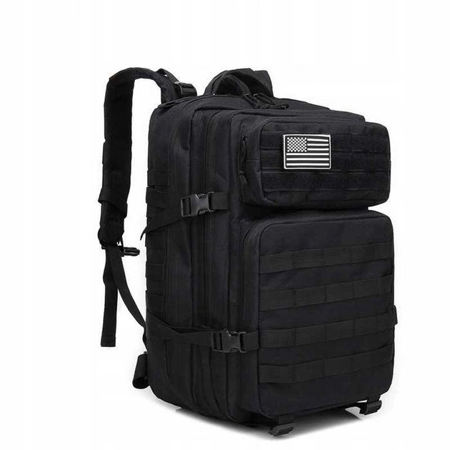 Боевой рюкзак-ранец с высокой вместительностью и удобством использования удобный прочный и многофункциональный прочный материал Черный 45 л - изображение 1