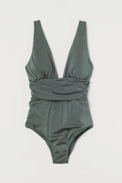 Купальник H&M 060811777_khaki 38 Зеленый - Фото 2 Купальник H&M 060811777_khaki 38 Зеленый - изображение 2