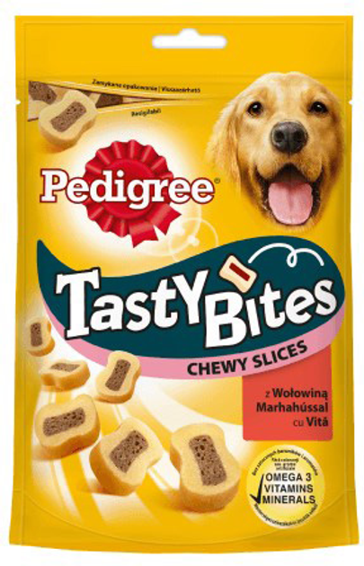 Ласощі для собак Pedigree Tasty Bites Жувальні шматочки 155 г (5998749128084) - зображення 1