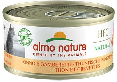 Naturalna mokra karma dla kotów Almo Nature HFC Natural z tuńczykiem i krewetkami 70 g (8001154004120) - obraz 1