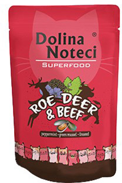 Вологий корм для котів Dolina Noteci Superfood з козулею та яловичиною 85 г (5902921304722) - зображення 1