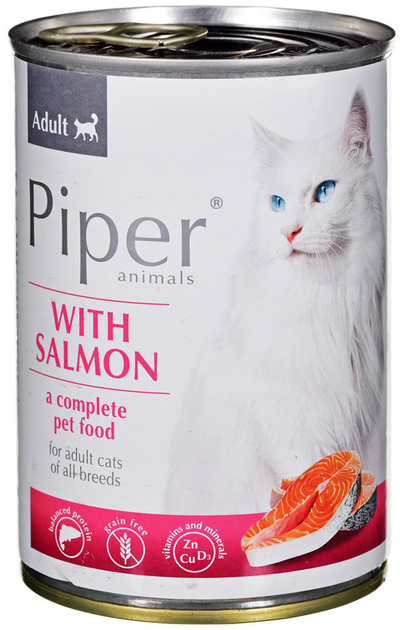 Вологий корм для котів Dolina Noteci Piper з лососем 400 г (5902921302186) - зображення 1