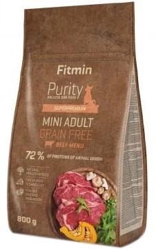 Sucha karma dla dorosłych psów małych ras FITMIN Purity GF Adult Mini Beef bezzbożowa z wołowiną - 800g (8595237016068) - obraz 1