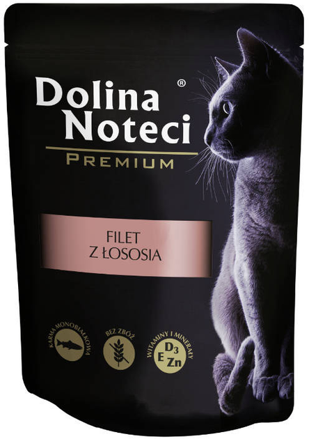 Mokra karma dla kotów Dolina Noteci Premium Filet z łososia 85 g (5902921300946) - obraz 1