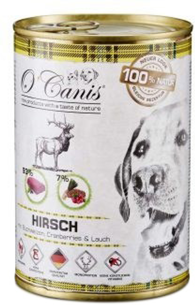 Mokra karma dla psów O'Canis Jeleń z kaszą gryczaną 400 g (4260118924834) - obraz 1