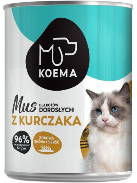 Mokra karma dla kotów Koema Mus kurczak 400 g (5904734019220) - obraz 1