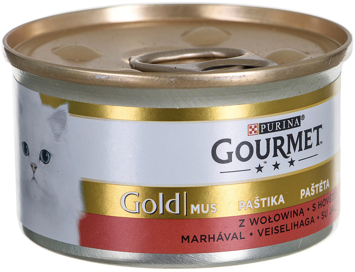 Вологий корм для котів Purina Gourmet Gold мус із яловичини 85 г (7613033776281) - зображення 1