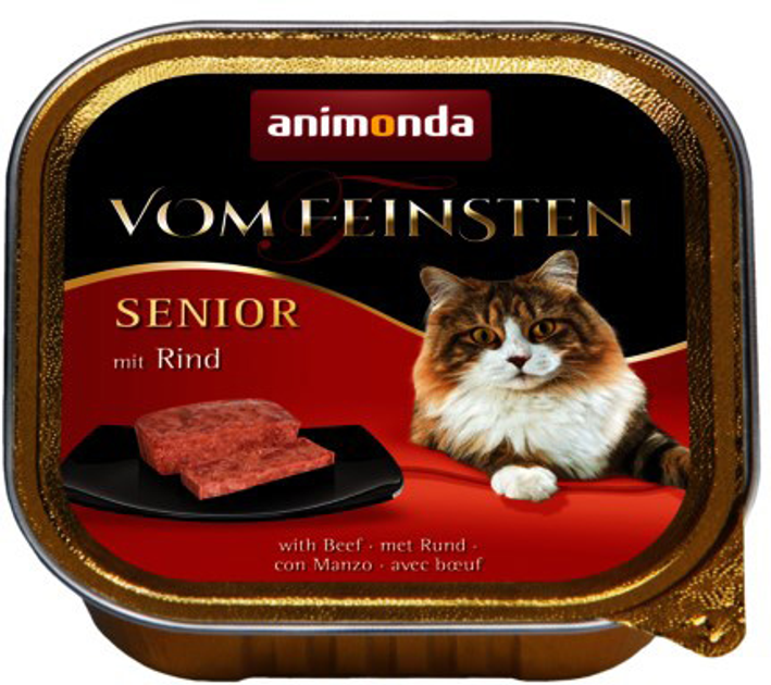 Mokra karma dla kotów starszych Animonda Vom Feinsten Senior z wołowiną 100 g (4017721838573) - obraz 1